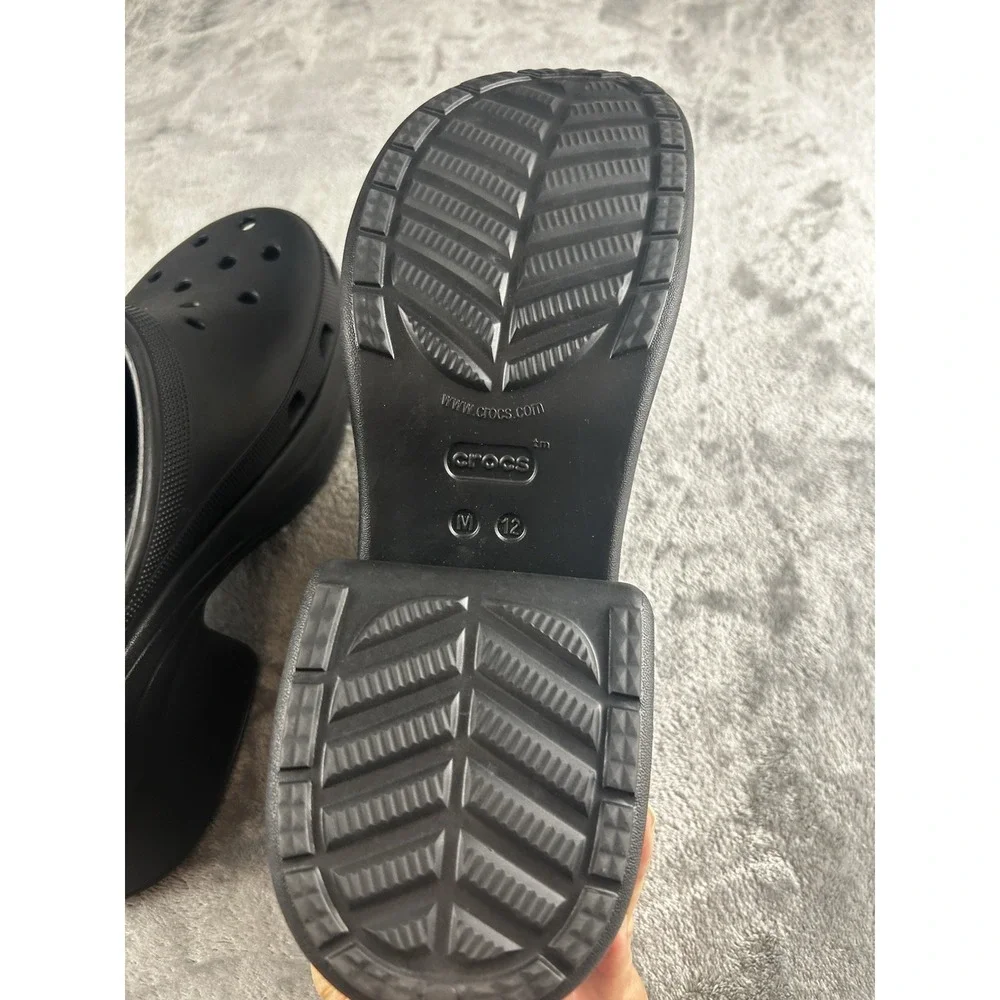Crocs Siren Clog Black Unisex High Heel Platform Womens 14 Men 12